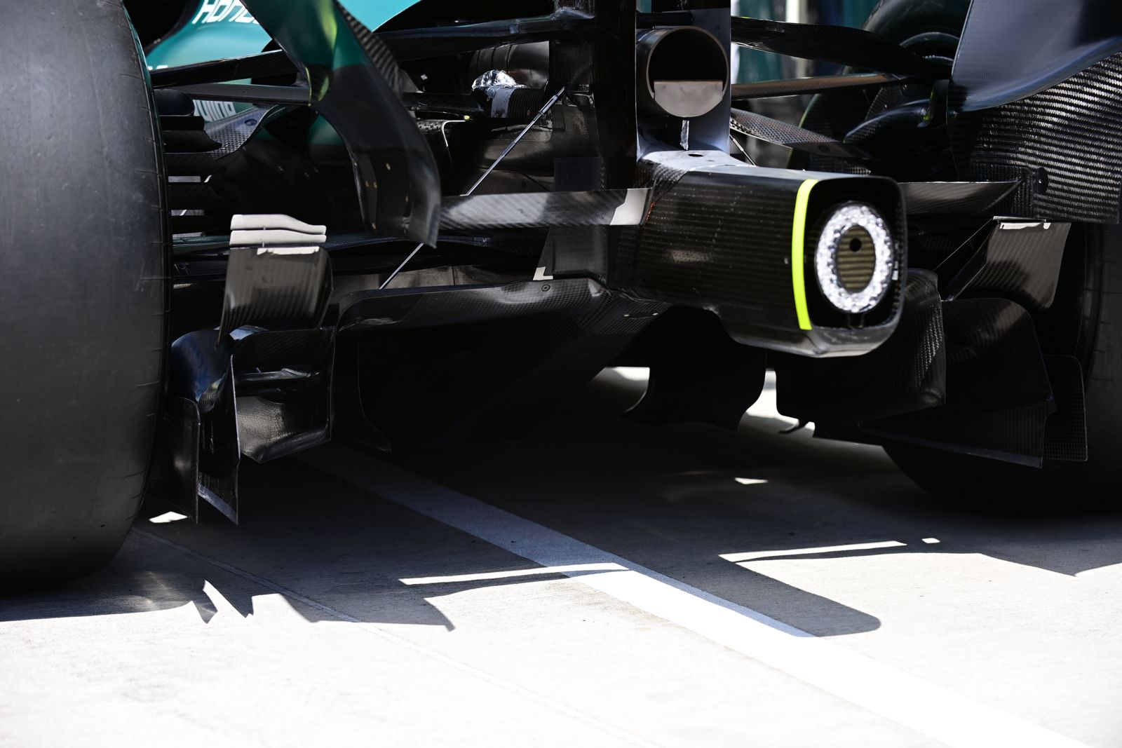Diffusor och bakvagn på Aston Martins F1-bil